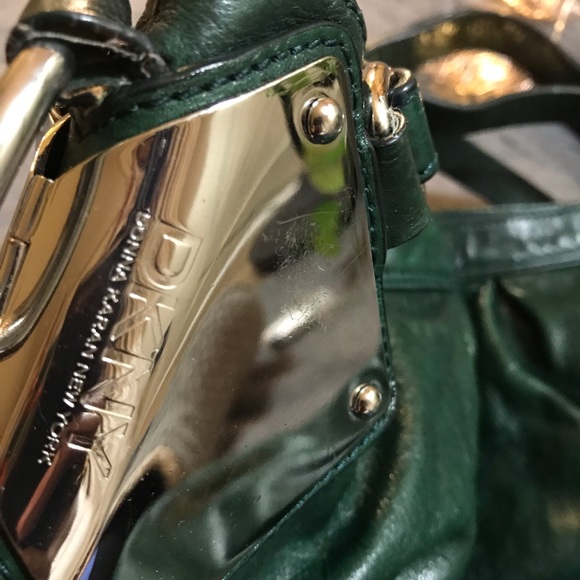 Dark Green DKNY Bag with Black linings - Picture 3 of 8